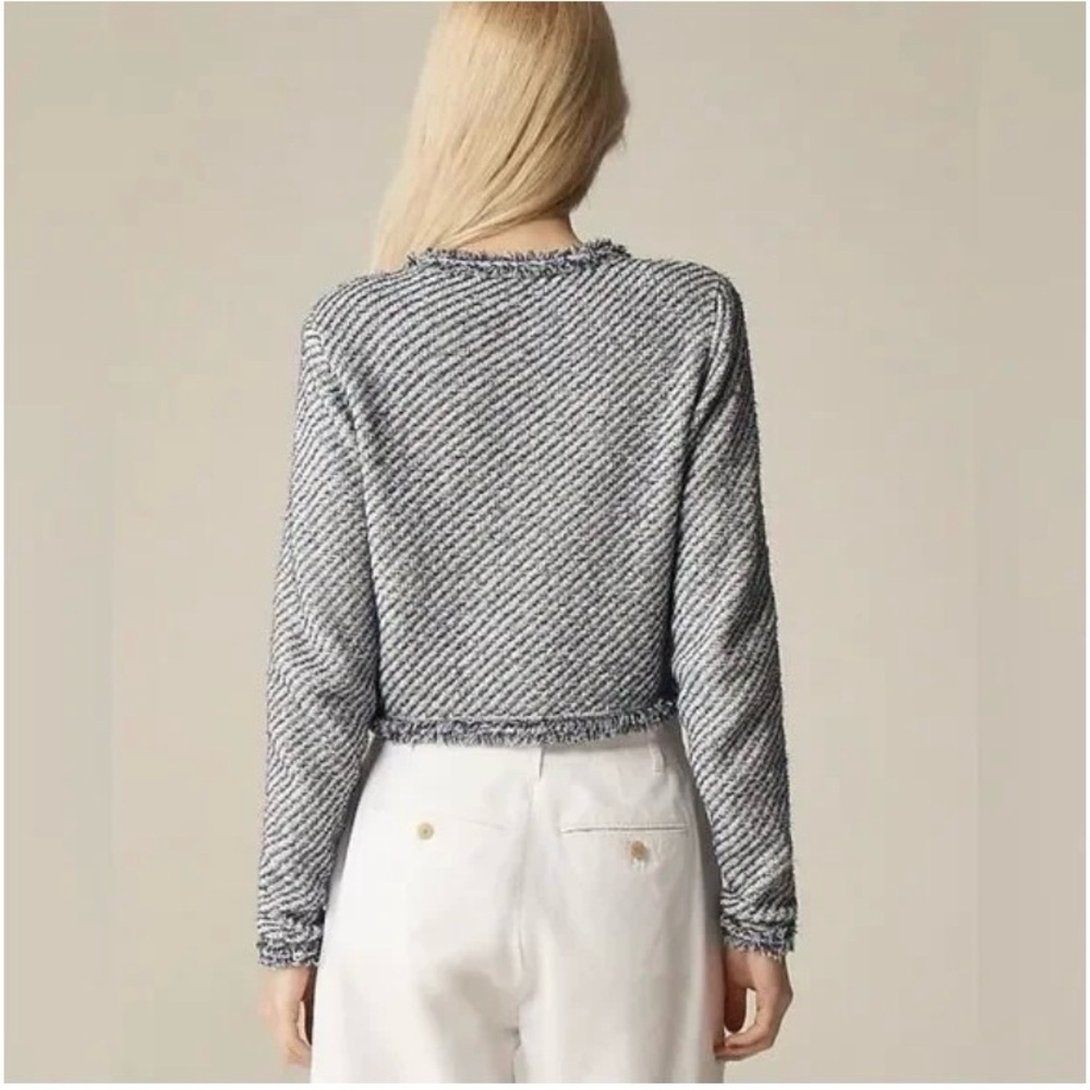 J.Crew Collection Cropped Lady Jacket in Textured Cotton Sz Small - Picture 3 of 9